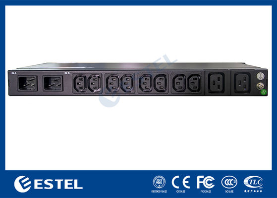 200-240VAC 2x16A Çift Girişli Anahtarlı Rack PDU, KN-1 Koruma İzleme