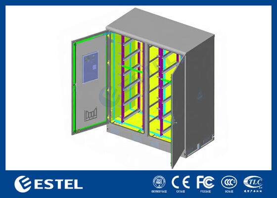IP65 42U Çift Bölmeli Dış Mekan Elektrik Kabini – RAL7035, Geliştirilmiş Dayanıklılık ve Koruma için 1,5 mm Galvanizli Çelik ve SUS316 Paslanmaz Çelik Yapı