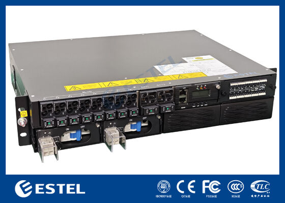 ET48100P5E22 Telekom ağları için raklı DC güç dağıtım sistemi 8 besleyici çıkışı 2 pil girişi ve entegre izleme