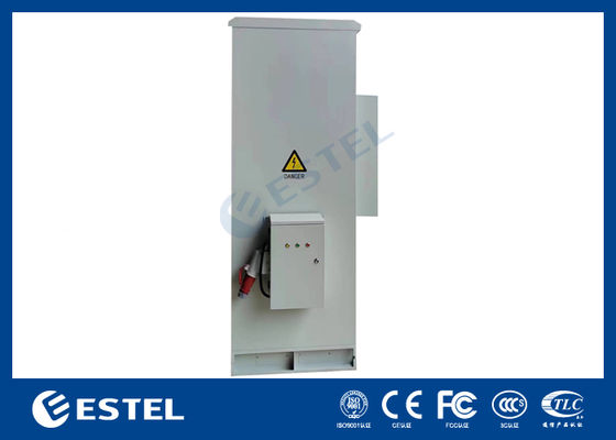 Çift Duvarlı 40U IP55 Dış Mekan Telekom Kabini, PDU ve Yan Kutusu ile 2000W Soğutma Kapasitesi 220VAC/48VDC Giriş Voltajı