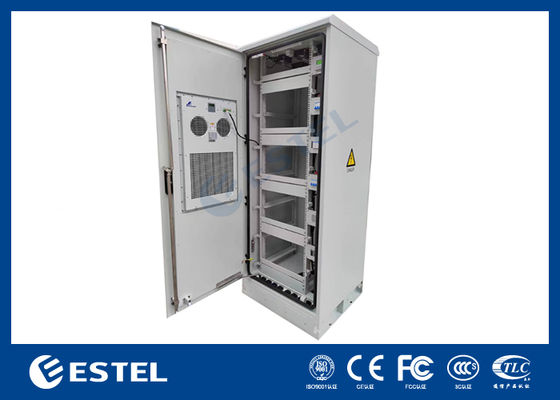 Çift Duvarlı 40U IP55 Dış Mekan Telekom Kabini, PDU ve Yan Kutusu ile 2000W Soğutma Kapasitesi 220VAC/48VDC Giriş Voltajı