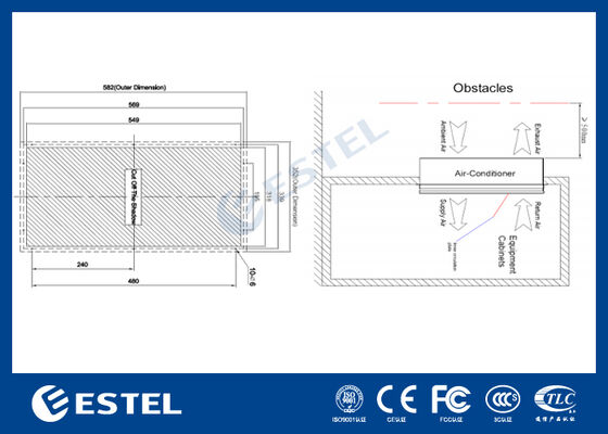 EX12DHC1B Dış Telekom Kabineleri için Yüksek Verimlilikli DC Isı Değiştiricisi 120W/K Isı Kapasitesi, -40°C'den +55°C'ye kadar çalışma aralığı, IP55 Koruması, -48V DC Girişi, Uzaktan Kumanda Desteklenir