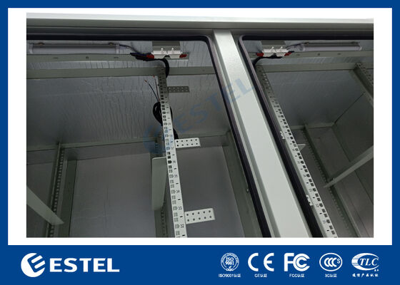 42U Two-Compartment Outdoor Telecom Cabinet 2400×1000×2100mm Single-Wall Enclosure with Battery Compartment