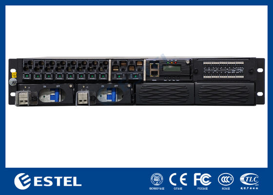 ET48100P5E22 Telekom ağları için raklı DC güç dağıtım sistemi 8 besleyici çıkışı 2 pil girişi ve entegre izleme