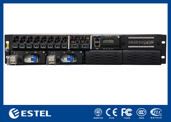ET48100P5E22 Telekom ağları için raklı DC güç dağıtım sistemi 8 besleyici çıkışı 2 pil girişi ve entegre izleme