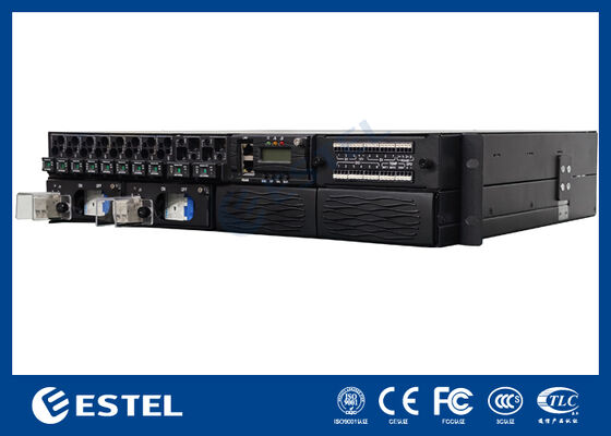 ET48100P5E22 Telekom ağları için raklı DC güç dağıtım sistemi 8 besleyici çıkışı 2 pil girişi ve entegre izleme