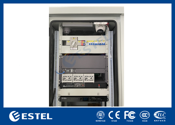 Telekomünikasyon Uygulamaları için Gömülü 9KW 48VDC Redresör Güç Sistemi ile IP55 22U Dış Mekan Akü Kabini